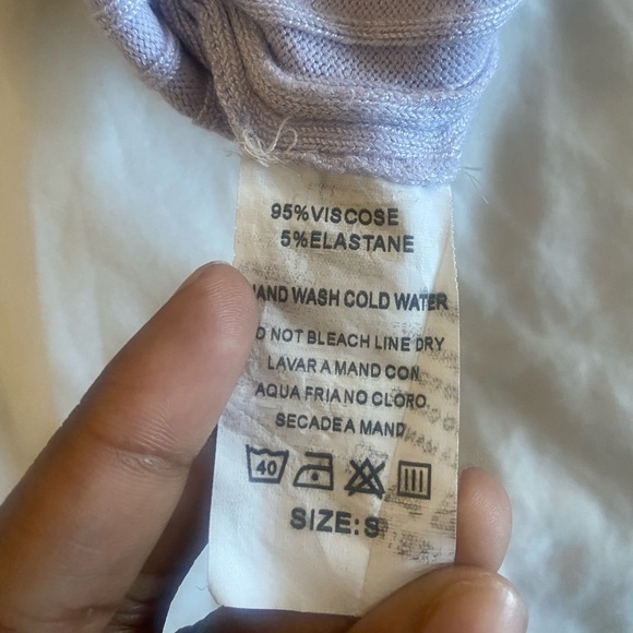 Boohoo Ribbed Long Sleeve Midi Dress Purple Women’s Size M Knit Cold Shoulder - Picture 4 of 4